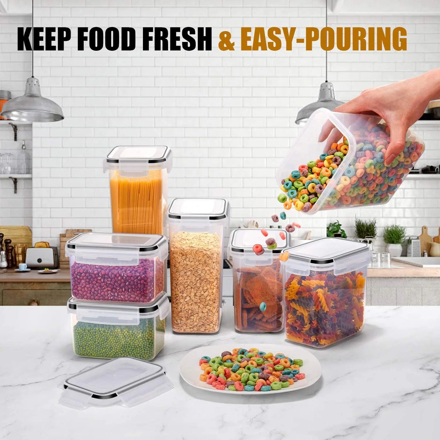7-Piece BPA-Free Kitchen Storage Set – Airtight Food Containers for Pantry & Fridge