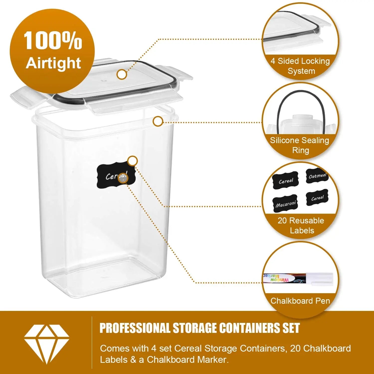 7-Piece BPA-Free Kitchen Storage Set – Airtight Food Containers for Pantry & Fridge