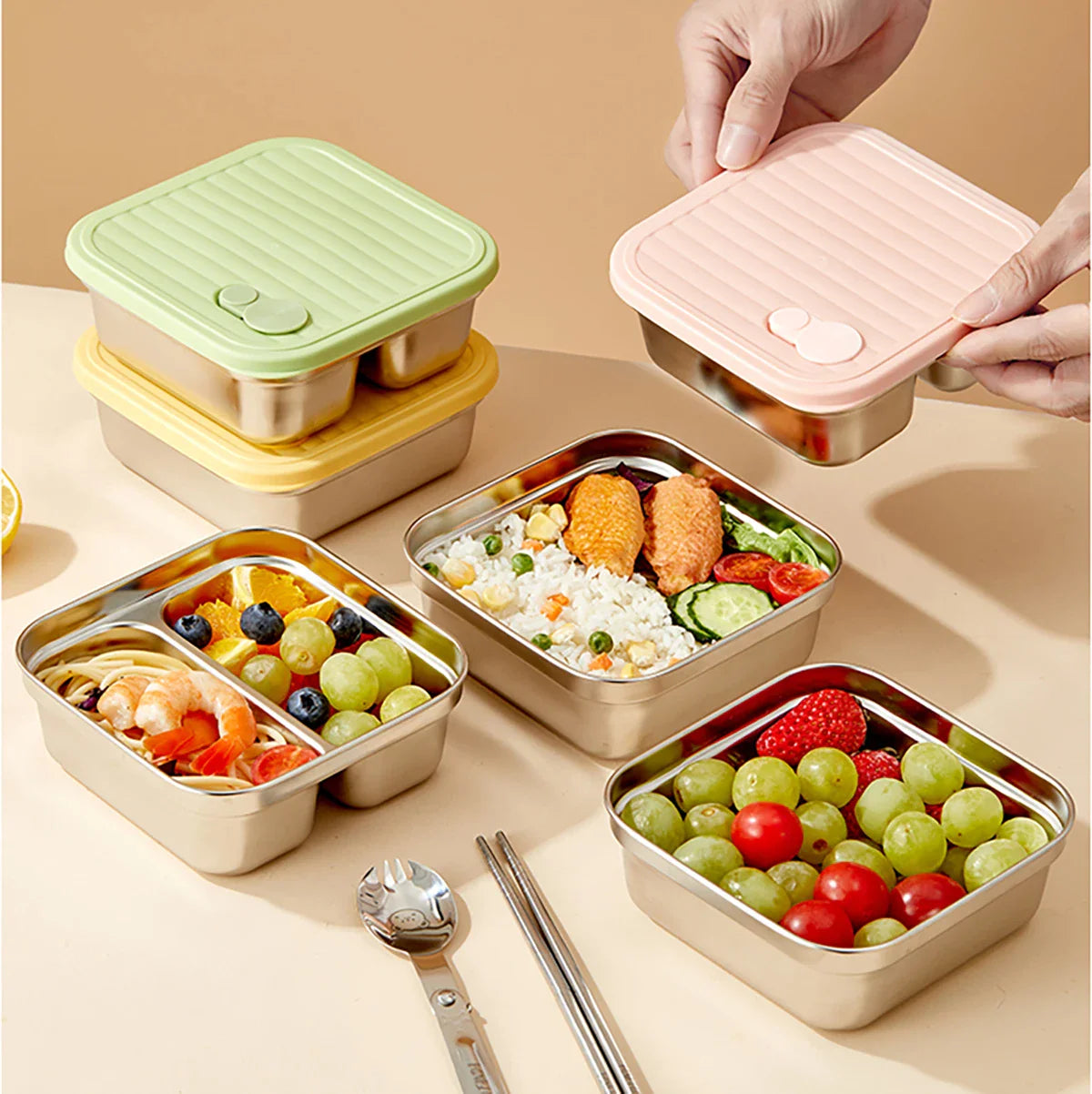 Insulated Stackable Lunch Container Set | Leak-Proof, BPA-Free | 600ml–1250ml